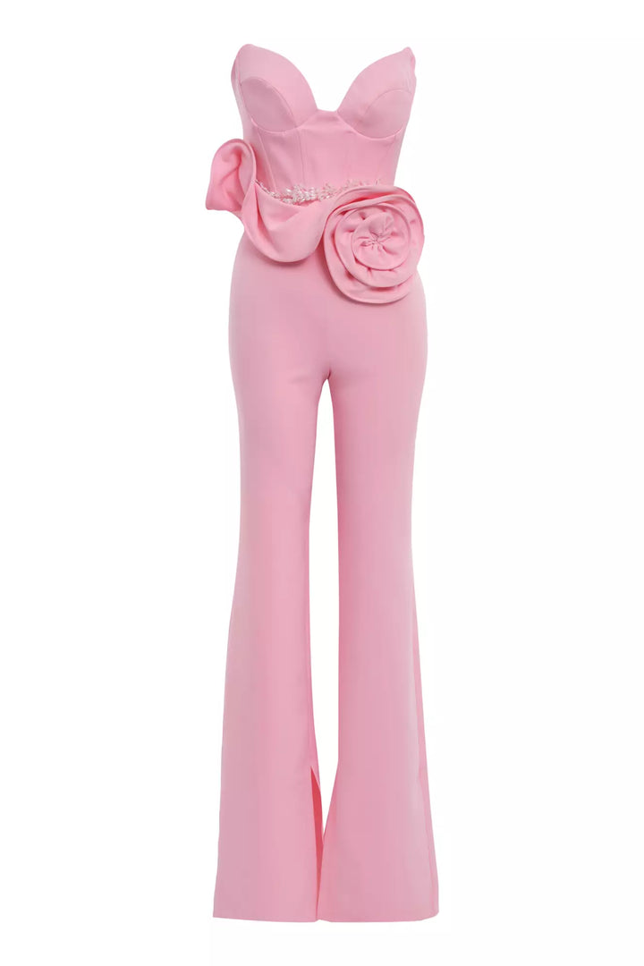 FRV Pink crepe sleeveless long overalls - Emmen