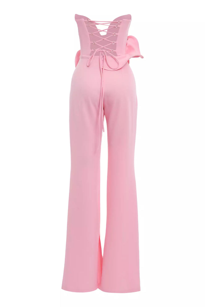 FRV Pink crepe sleeveless long overalls - Emmen
