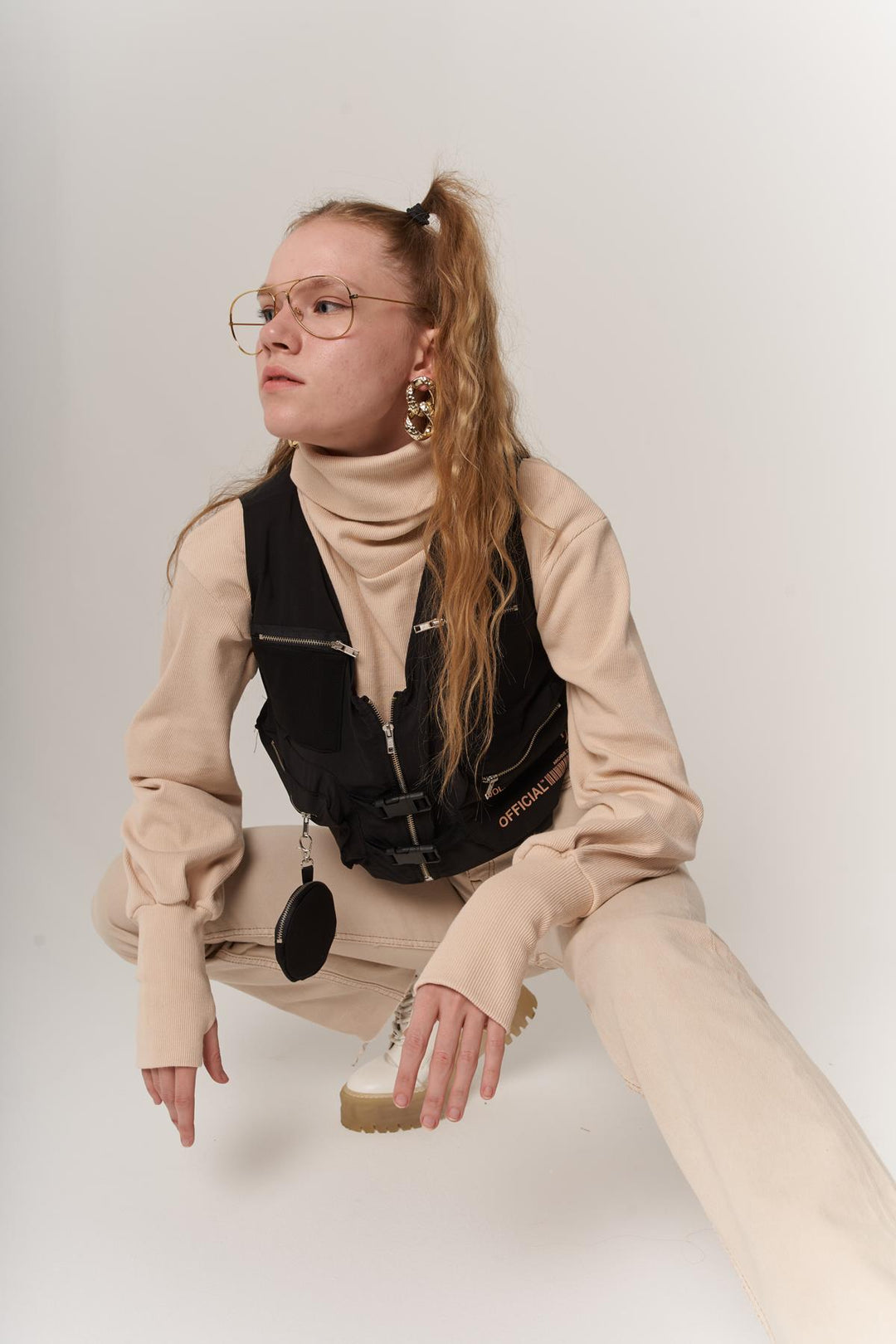 HLLY Women Police Vest Black - Diamond Bar