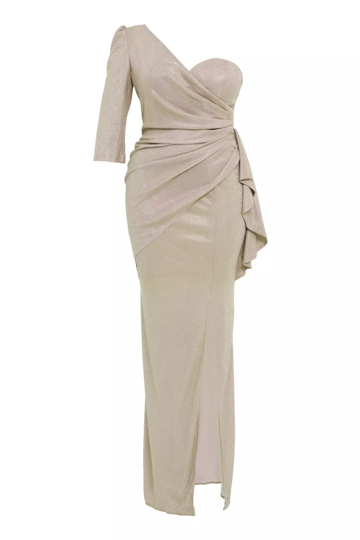 FRV Gold plus size glare single sleeve maxi dress - Münster