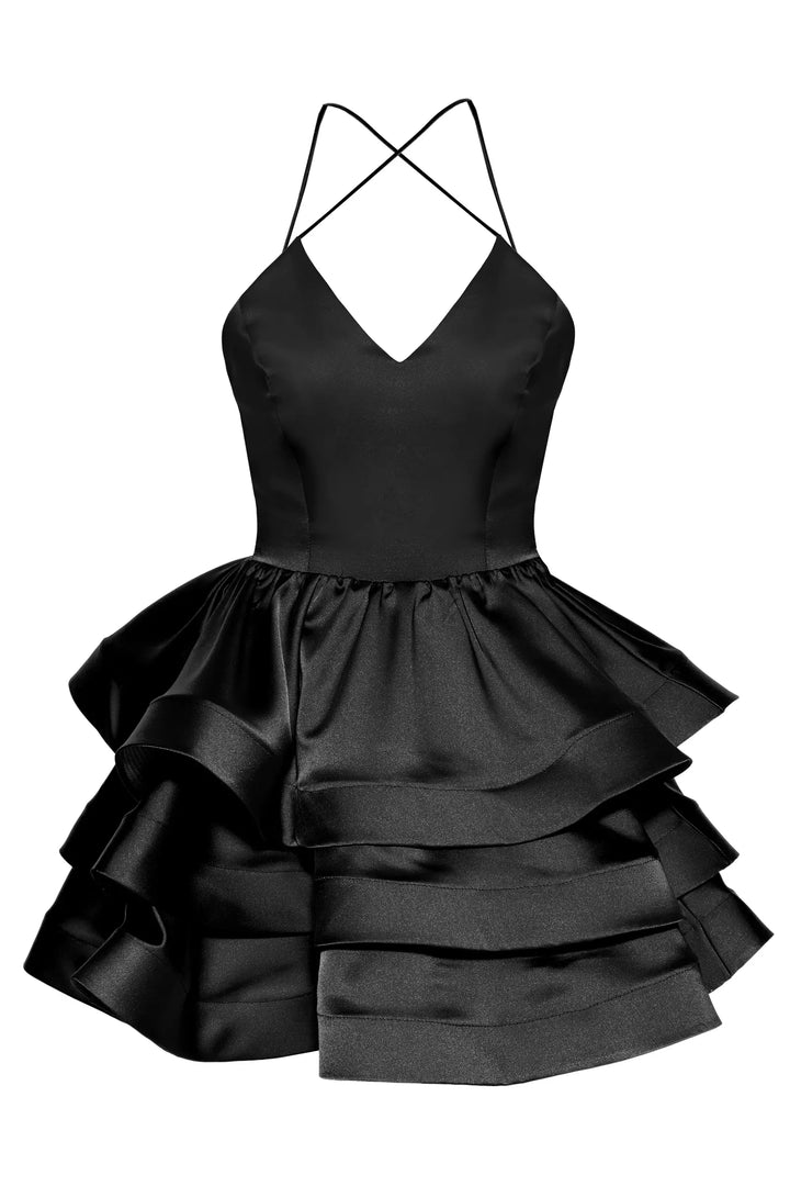 FRV Black plus size satin sleeveless mini dress - Dubbo