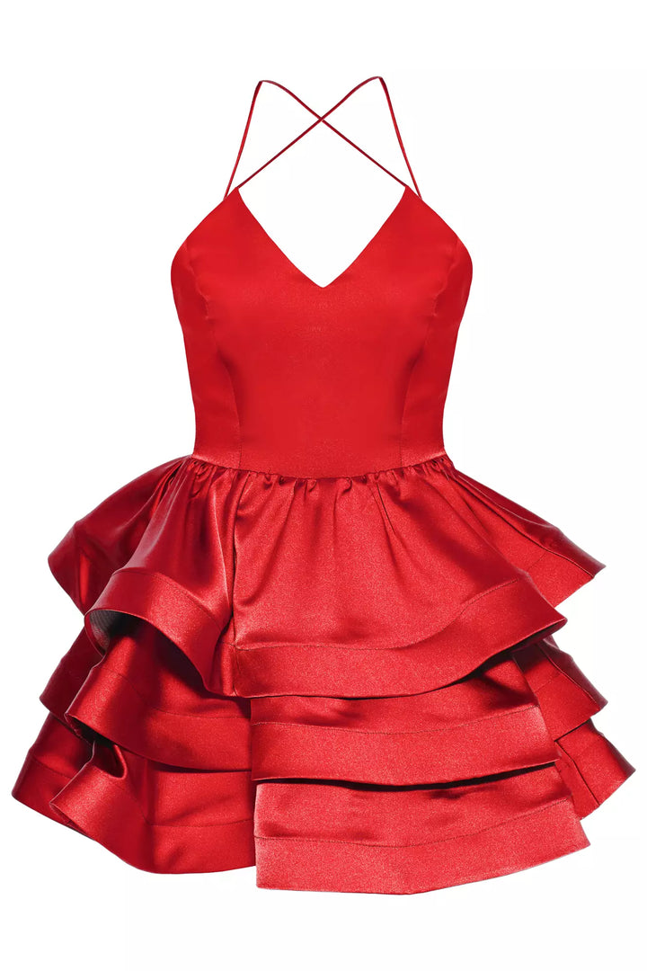 FRV Red plus size satin sleeveless mini dress - Princeton