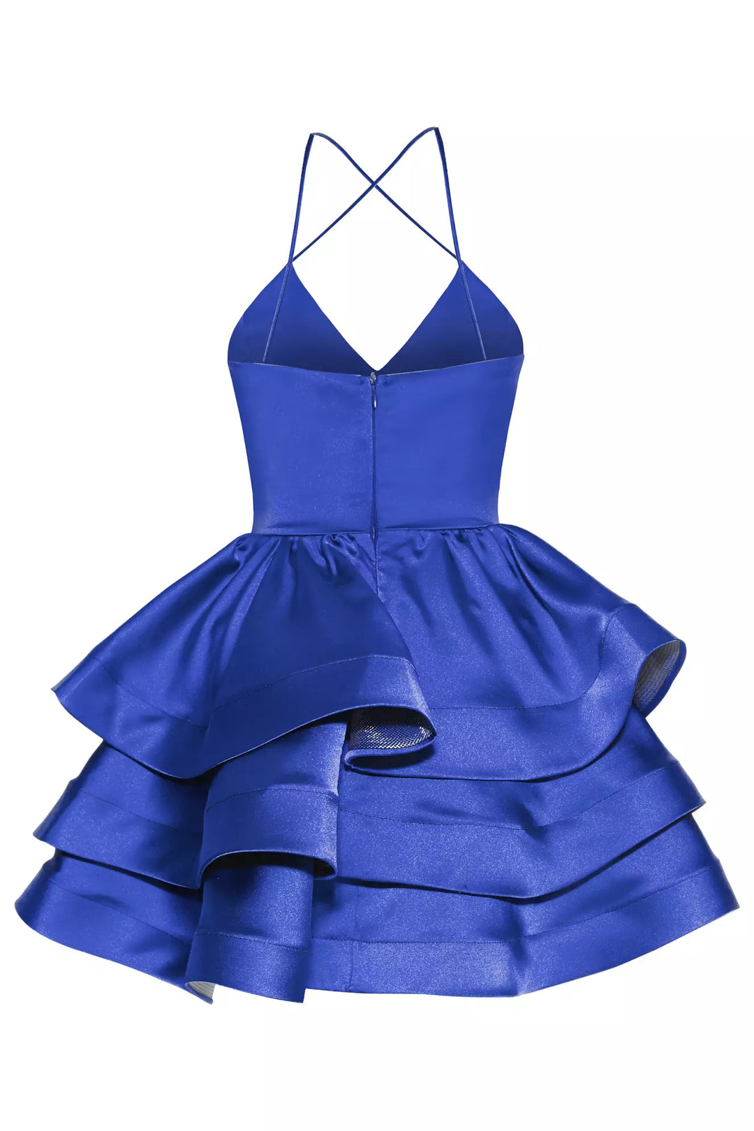 FRV Blue plus size satin sleeveless mini dress - Soest