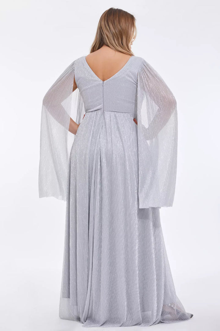 FRV Silver plus size moonlight long sleeve maxi dress - Juana Díaz
