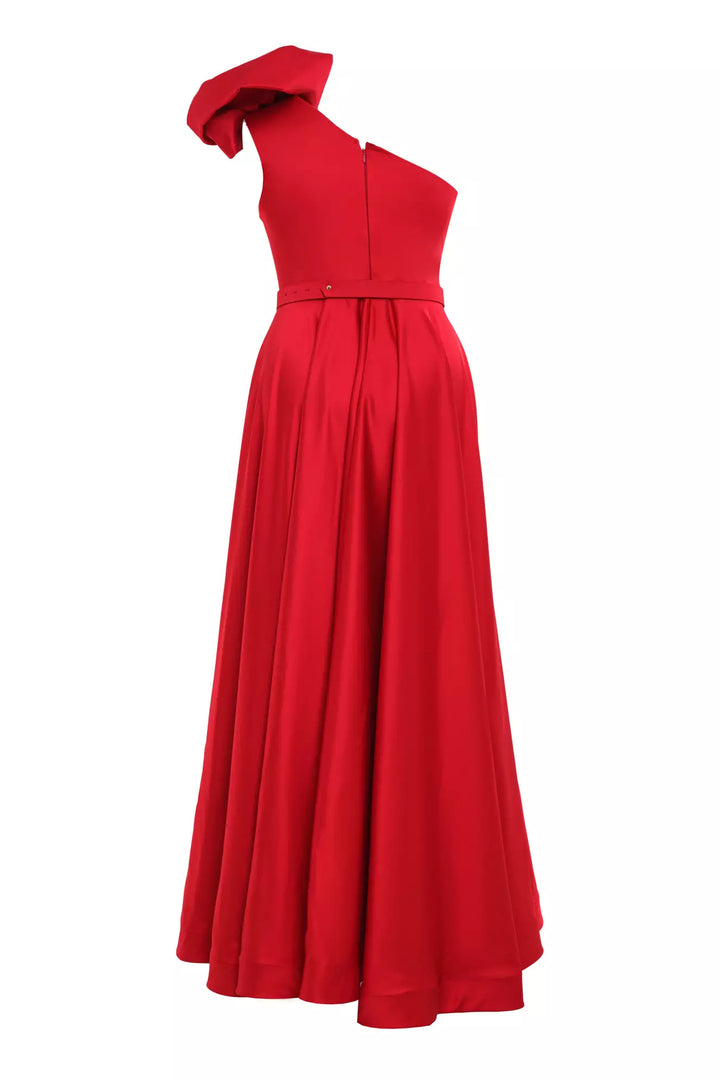 FRV Red plus size satin sleeveless maxi dress - Auburn