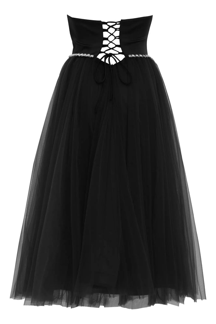 FRV Black plus size satin sleeveless long dress - Iguala de la Independencia