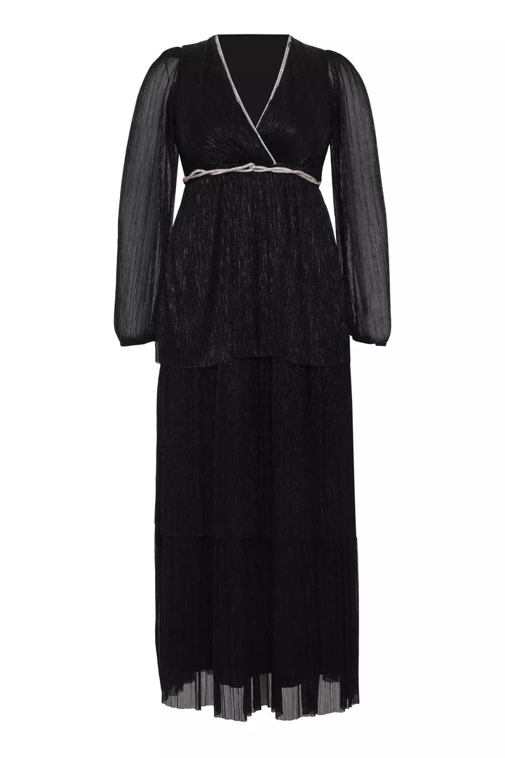 FRV Black plus size moonlight long sleeve long dress - Cincinnati