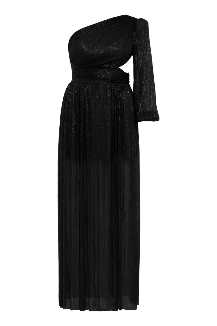 FRV Black plus size moonlight single sleeve long dress - Meerbusch