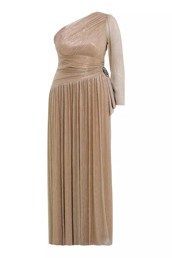 FRV Gold plus size moonlight single sleeve long dress - Eagle Mountain
