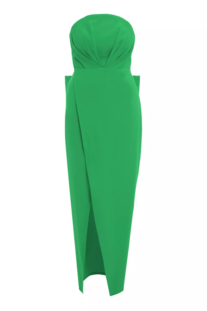 FRV Green plus size crepe sleeveless long dress - Limerick