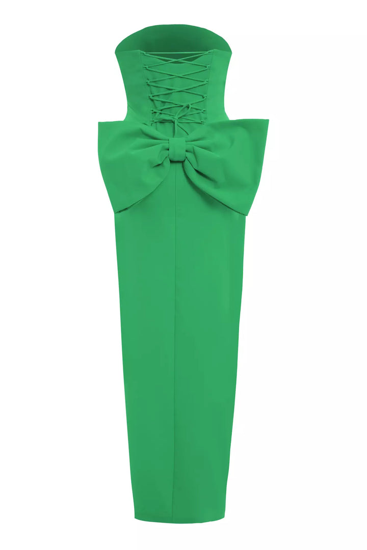 FRV Green plus size crepe sleeveless long dress - Limerick