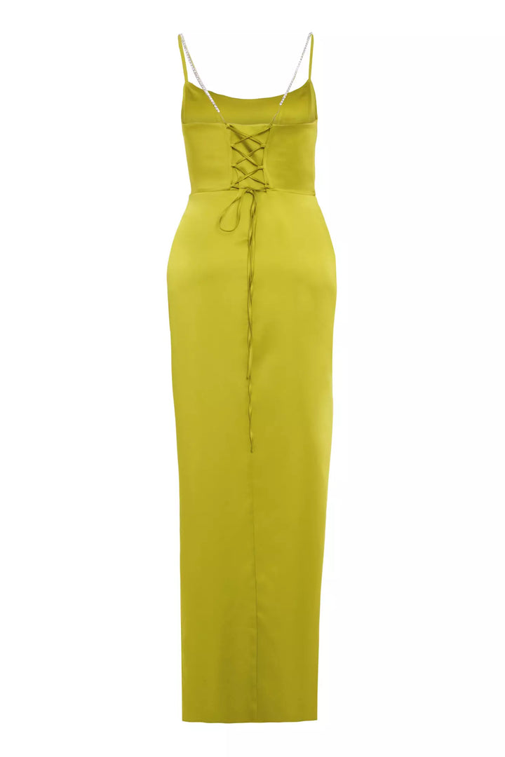 FRV Peanut green plus size satin sleeveless long dress - Torrejón de Ardoz