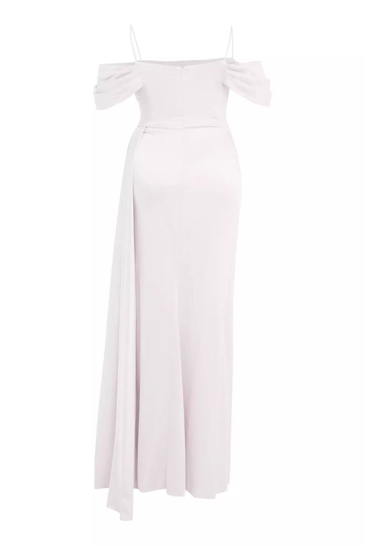 FRV White plus size satin sleeveless long dress - Bolingbrook