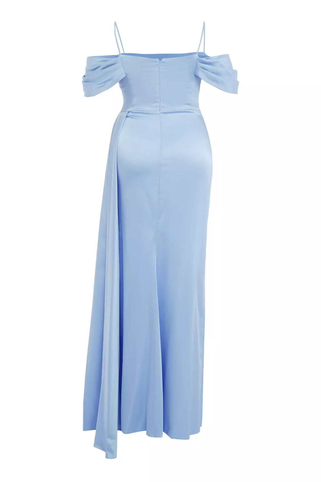 FRV Blue plus size satin sleeveless long dress - Saint-Germain-en-Laye