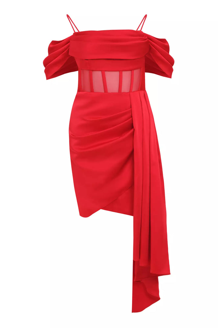 FRV Red plus size satin sleeveless mini dress - Sale