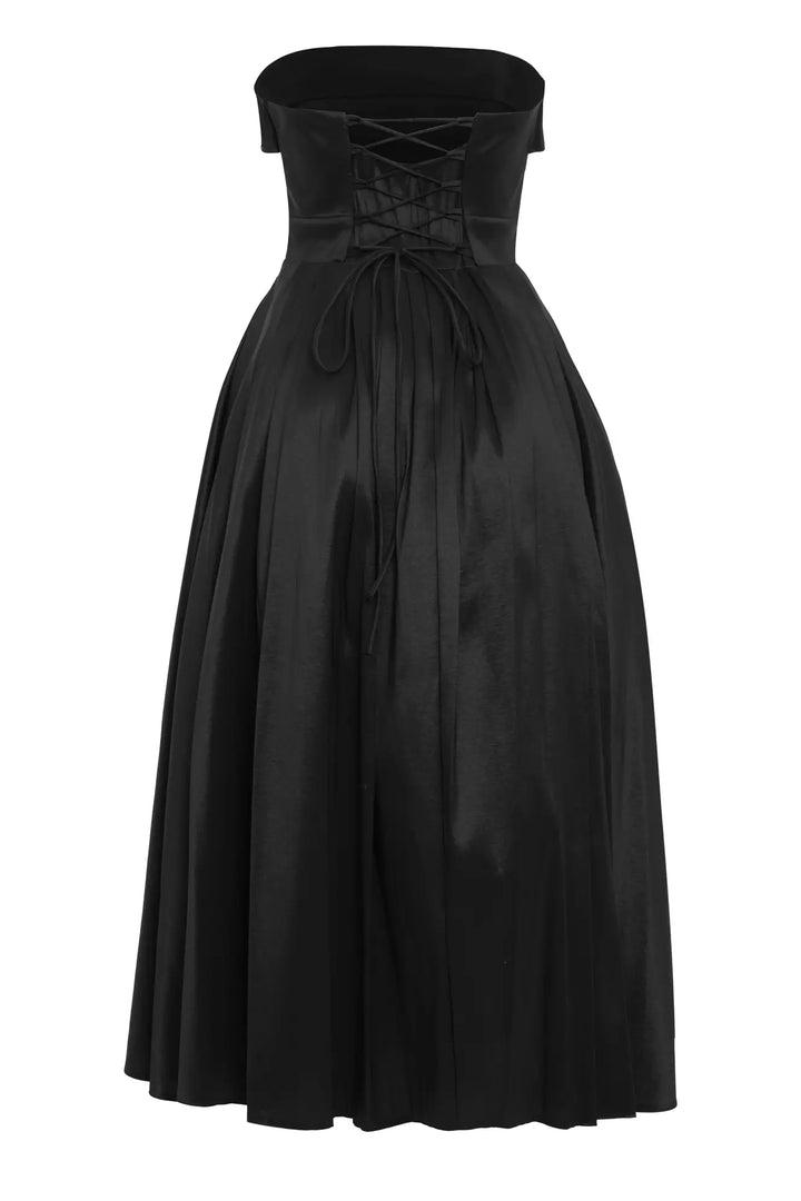FRV Black plus size tafta sleeveless long dress - Sainte-Geneviève-des-Bois