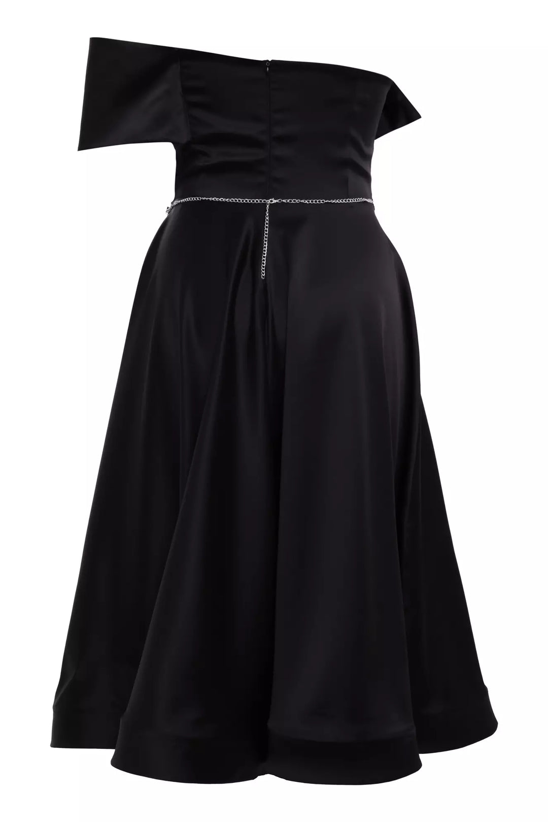 FRV Black plus size satin sleeveless long dress - Edgware