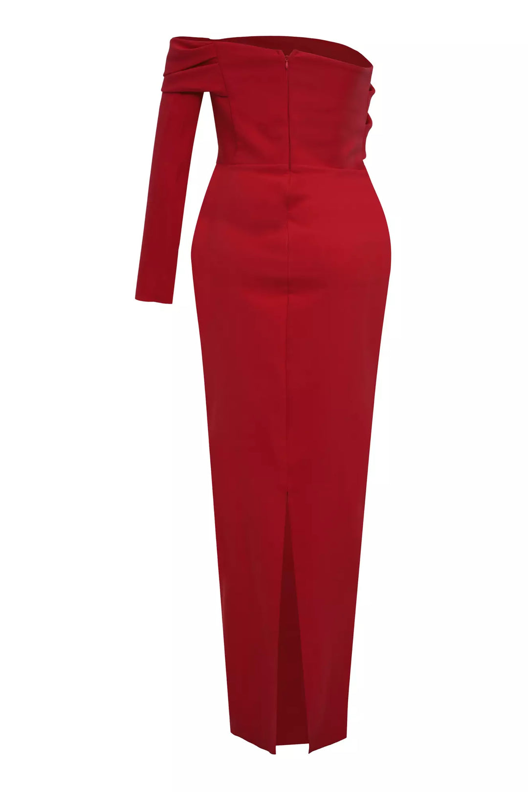 FRV Red plus size crepe single sleeve long dress - Cambrils
