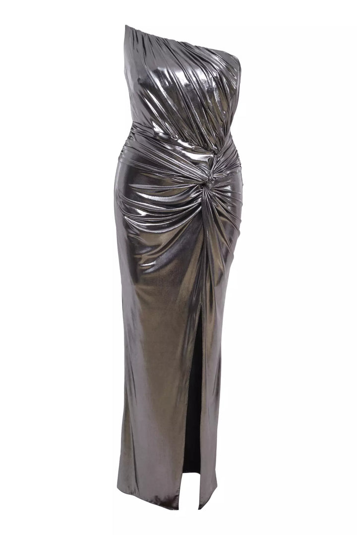 FRV Black silver plus size knitted sleeveless long dress - Palm Beach Gardens