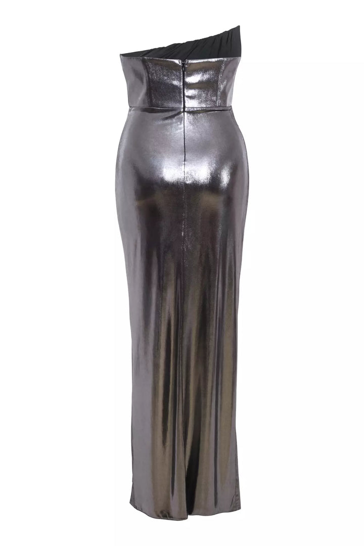 FRV Black silver plus size knitted sleeveless long dress - Palm Beach Gardens
