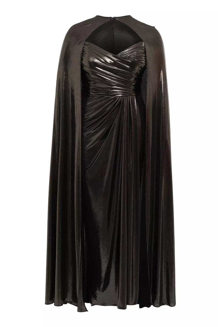 FRV Siyah altın plus size knitted sleeveless long dress - Bethlehem