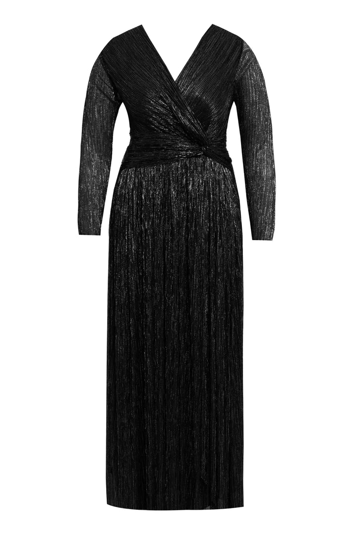 FRV Black silver plus size moonlight long sleeve long dress - North Richland Hills