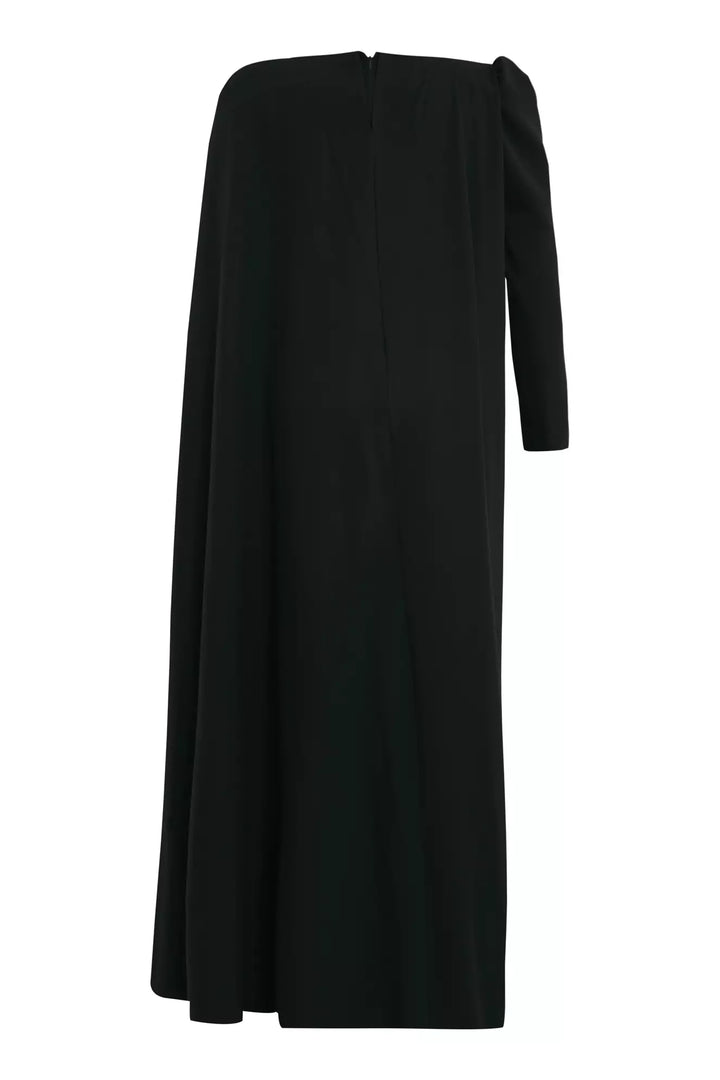 FRV Black plus size crepe long sleeve long dress - Anglet