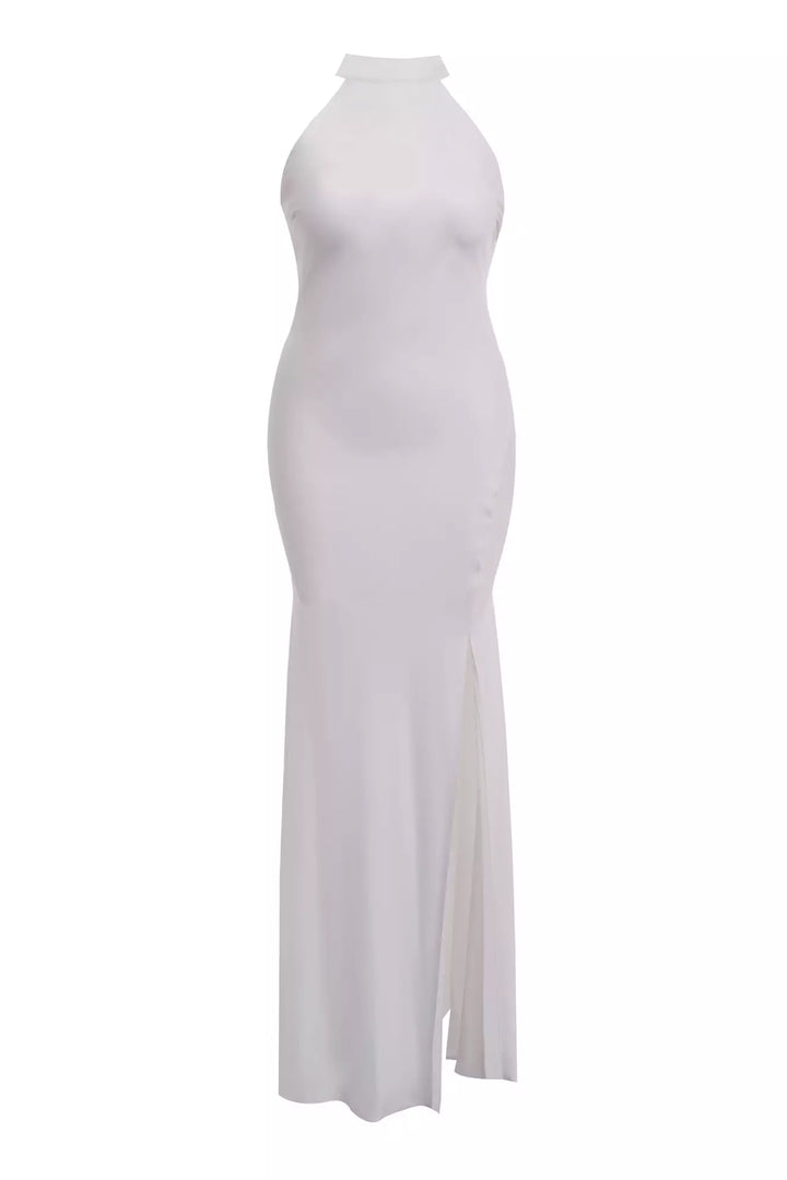 FRV White plus size satin sleeveless long dress - West New York