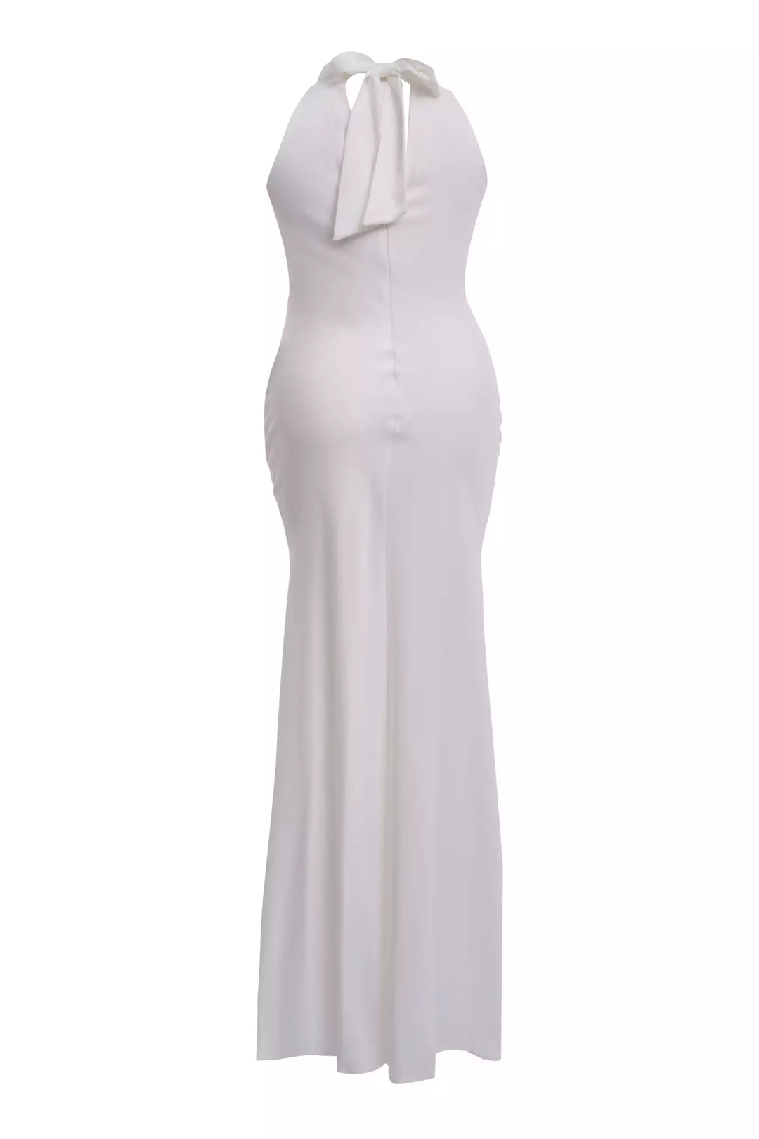 FRV White plus size satin sleeveless long dress - West New York