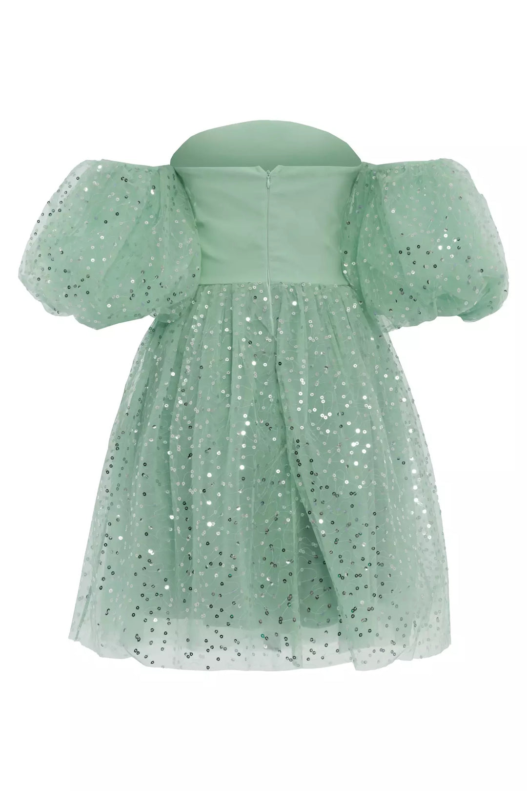 FRV Mint green bearded siphon short sleeve mini dress - Terrebonne