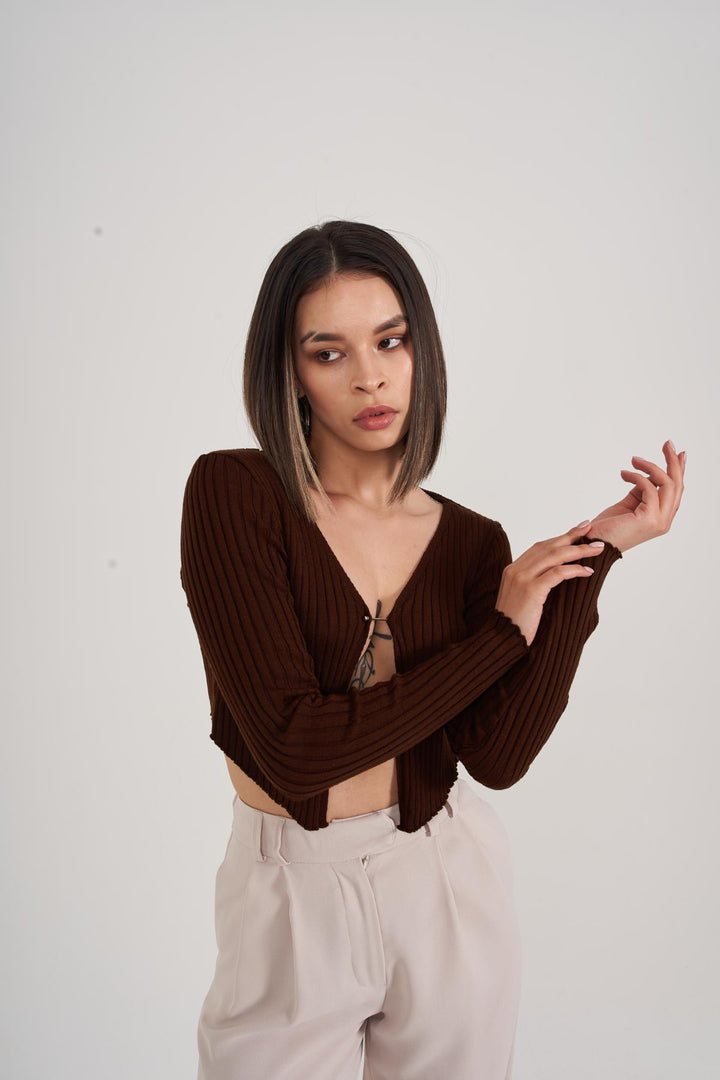 HLLY Women Odyssey Sweater Coffee - ريتشموند هيل