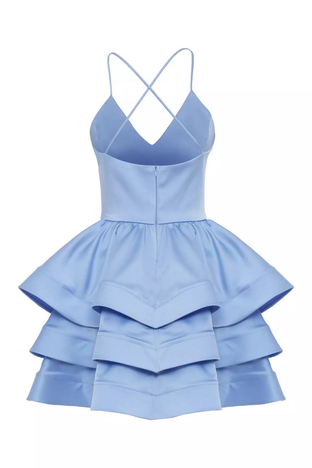 FRV Blue satin sleeveless mini dress - The Acreage