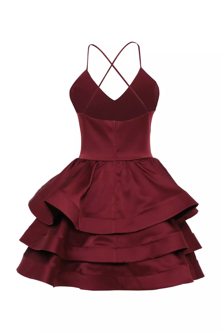 FRV Maroon satin sleeveless mini dress - Iaşi