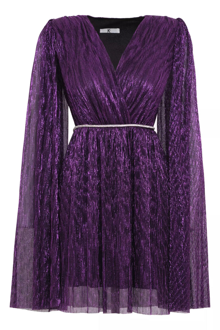 FRV Purple woven long sleeve mini dress - Olhão