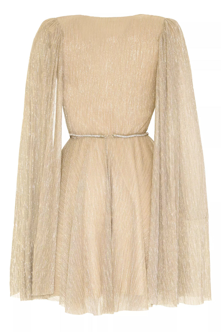 FRV Gold woven long sleeve mini dress - Mableton