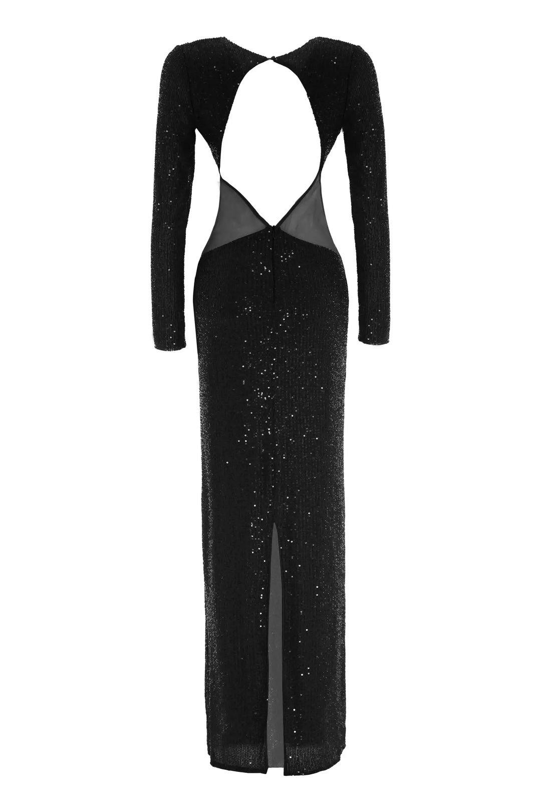 FRV Black stamp sequins long sleeve maxi dress - Vergína