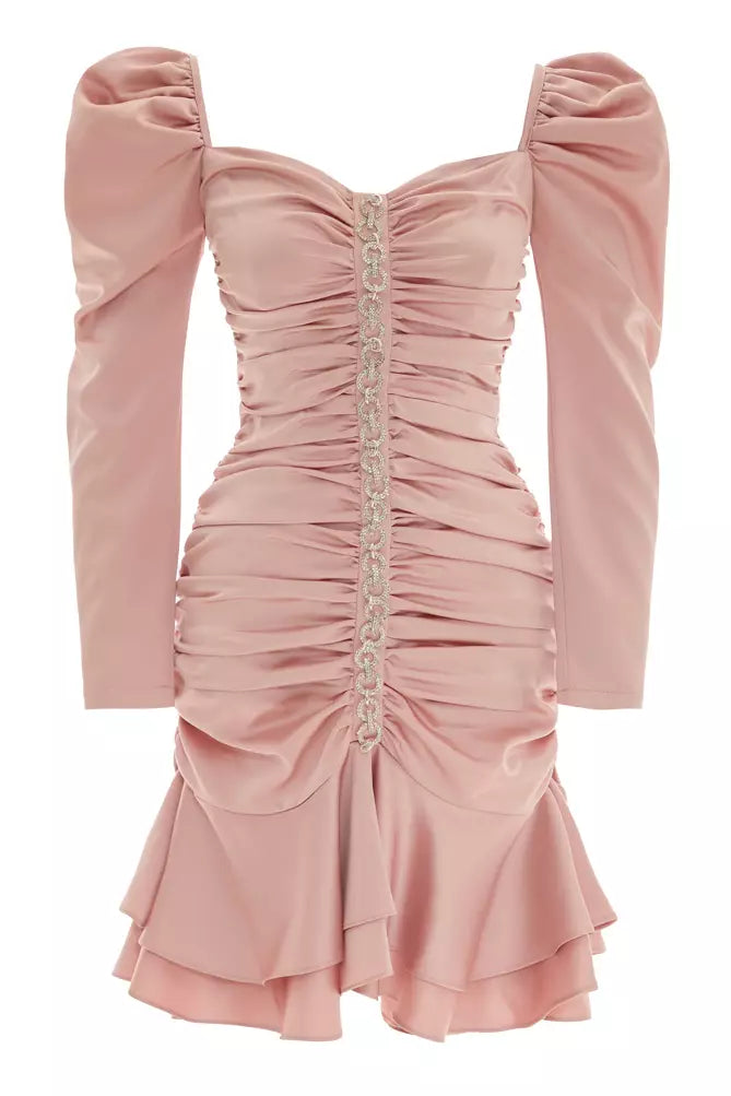 FRV Blush satin long sleeve midi dress - Aloha