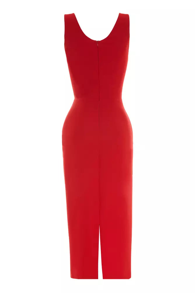FRV Red crepe sleeveless maxi dress - Barri