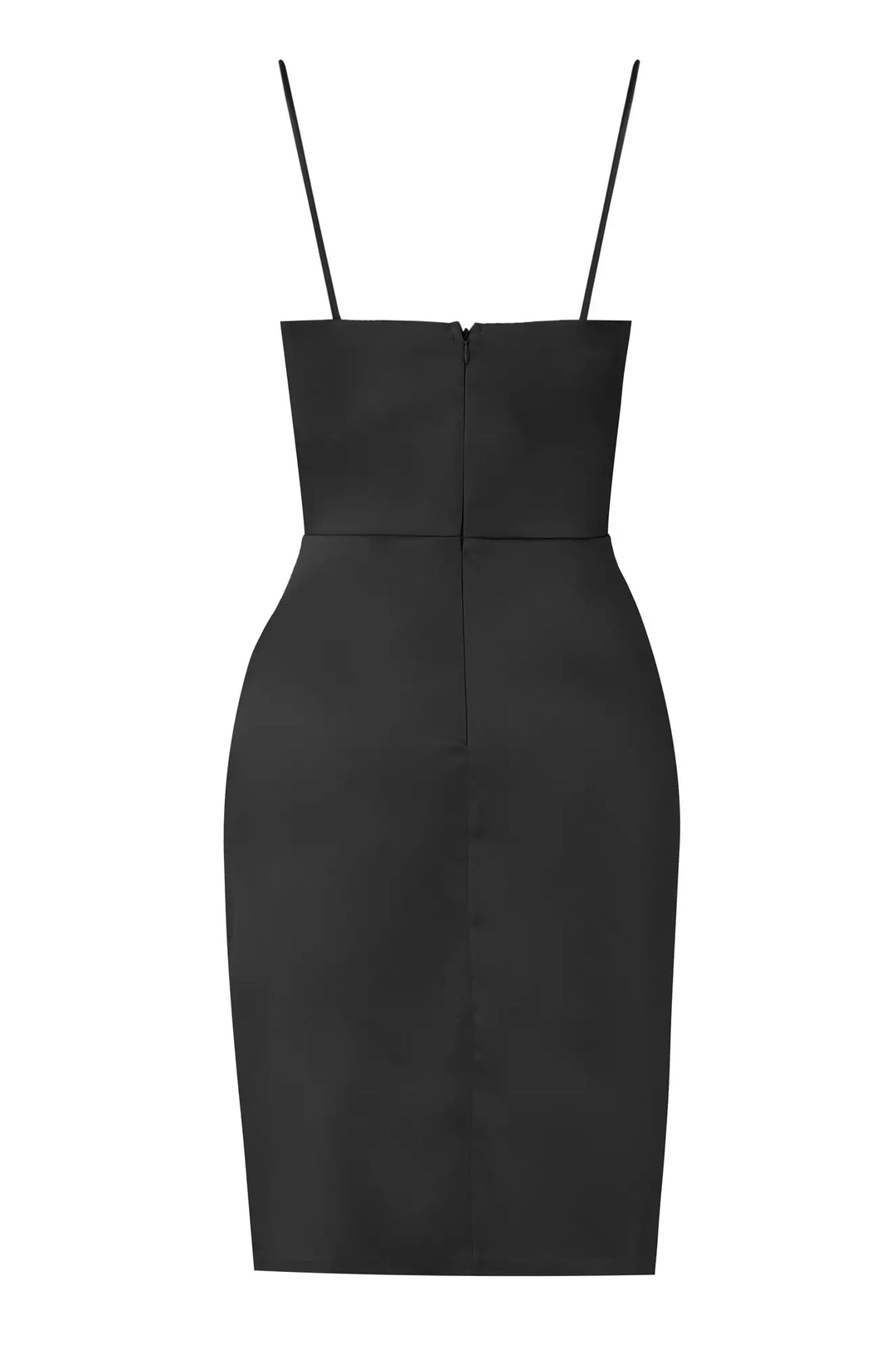 FRV Black satin sleeveless mini dress - Olympia