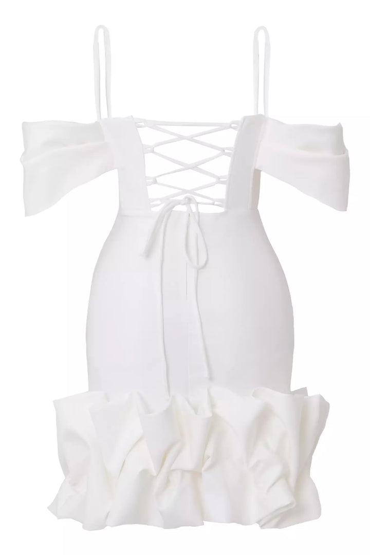 FRV White crepe sleeveless mini dress - Lida