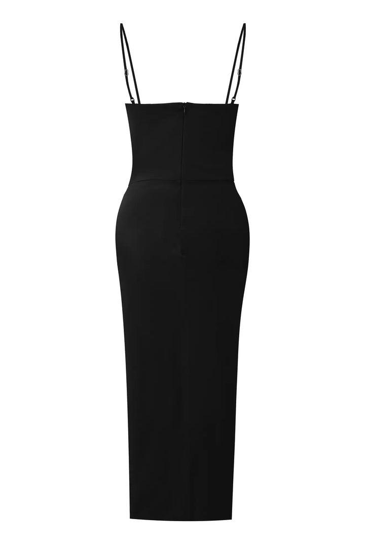 FRV Black sandy sleeveless long dress - Viterbo