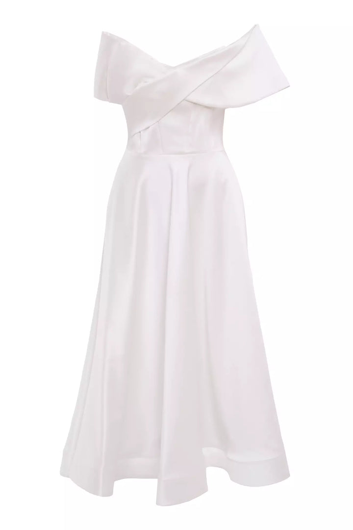 FRV White satin sleeveless long dress - Naples