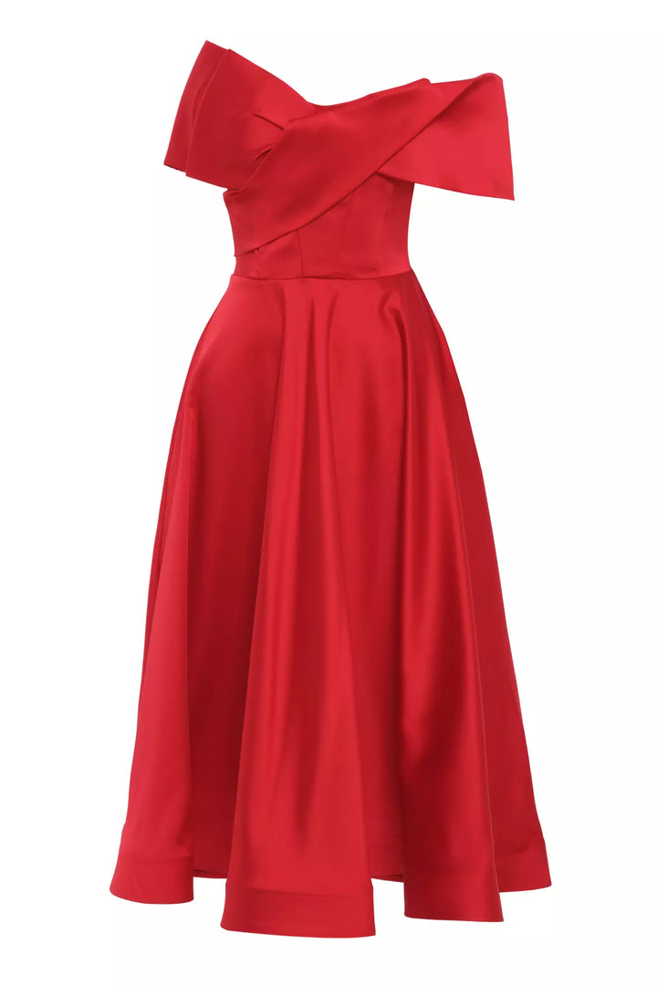 FRV Red satin sleeveless long dress - Getafe