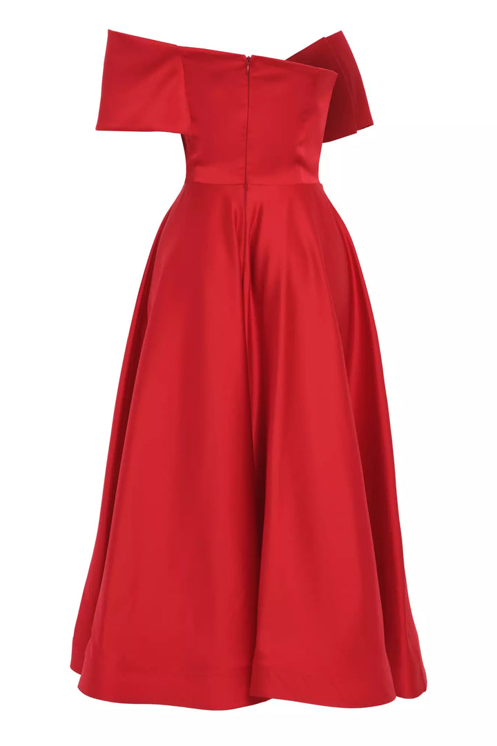FRV Red satin sleeveless long dress - Getafe