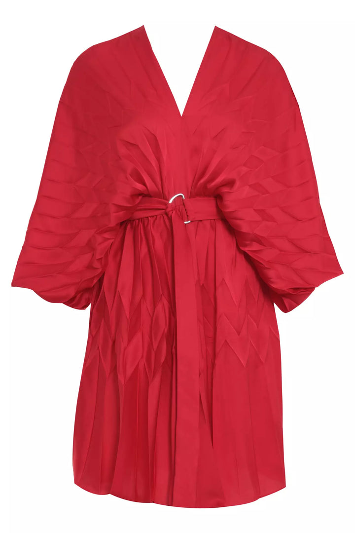 FRV Red satin long sleeve mini dress - Portland