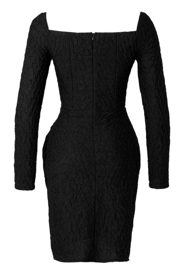 FRV Black sandy long sleeve mini dress - Huntington