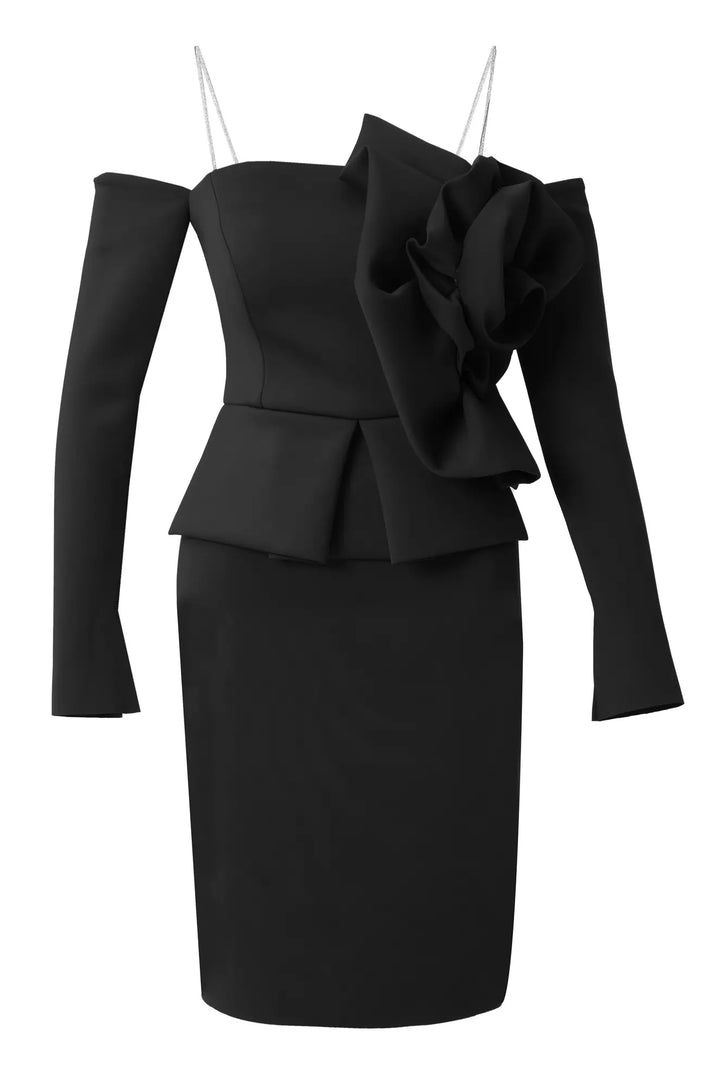 FRV Black dolphin long sleeve mini dress - Oakville