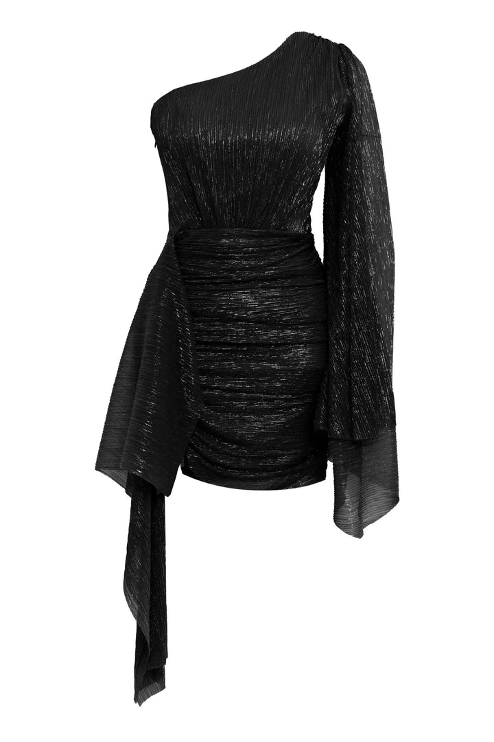 FRV Black moonlight single sleeve mini dress - Alicante