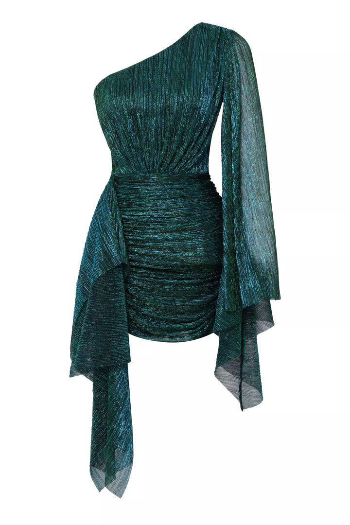 FRV Green moonlight single sleeve mini dress - Lisburn