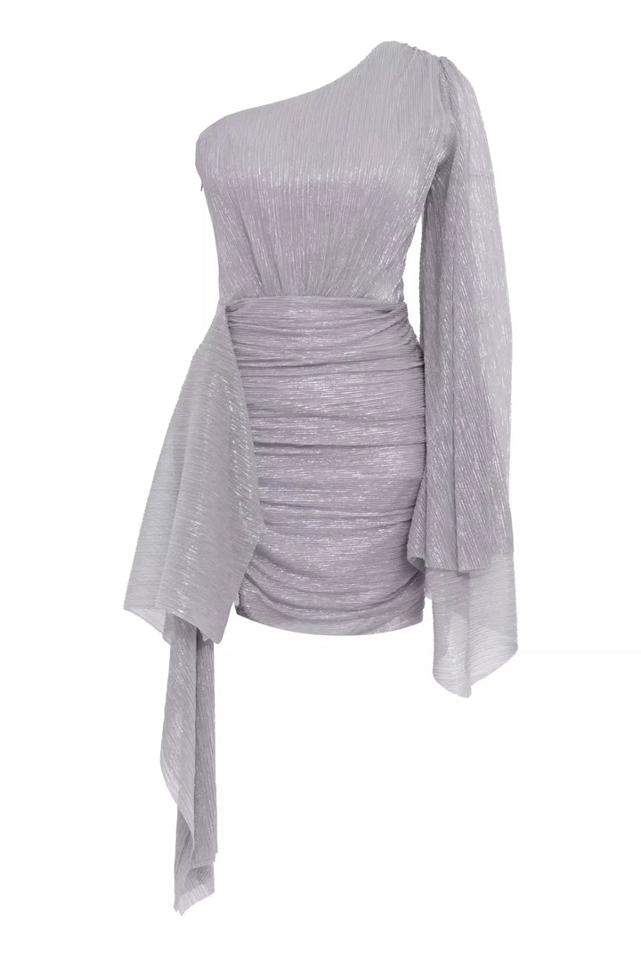 FRV Silver moonlight single sleeve mini dress - Xánthi
